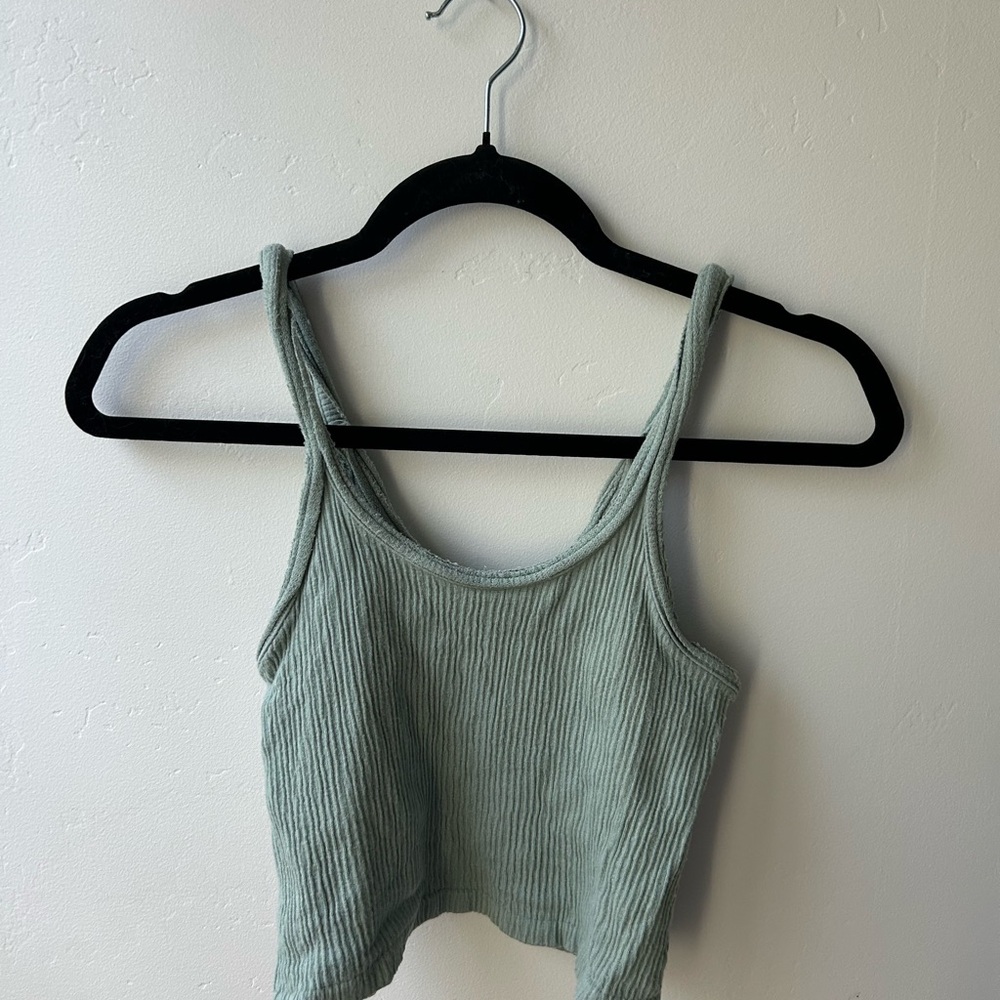 Sage Green Ribbed Tank Top